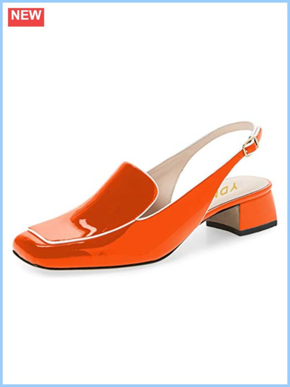 Women's Slingback Block Low Heels Square Toe Loafers Dressy Office Pumps